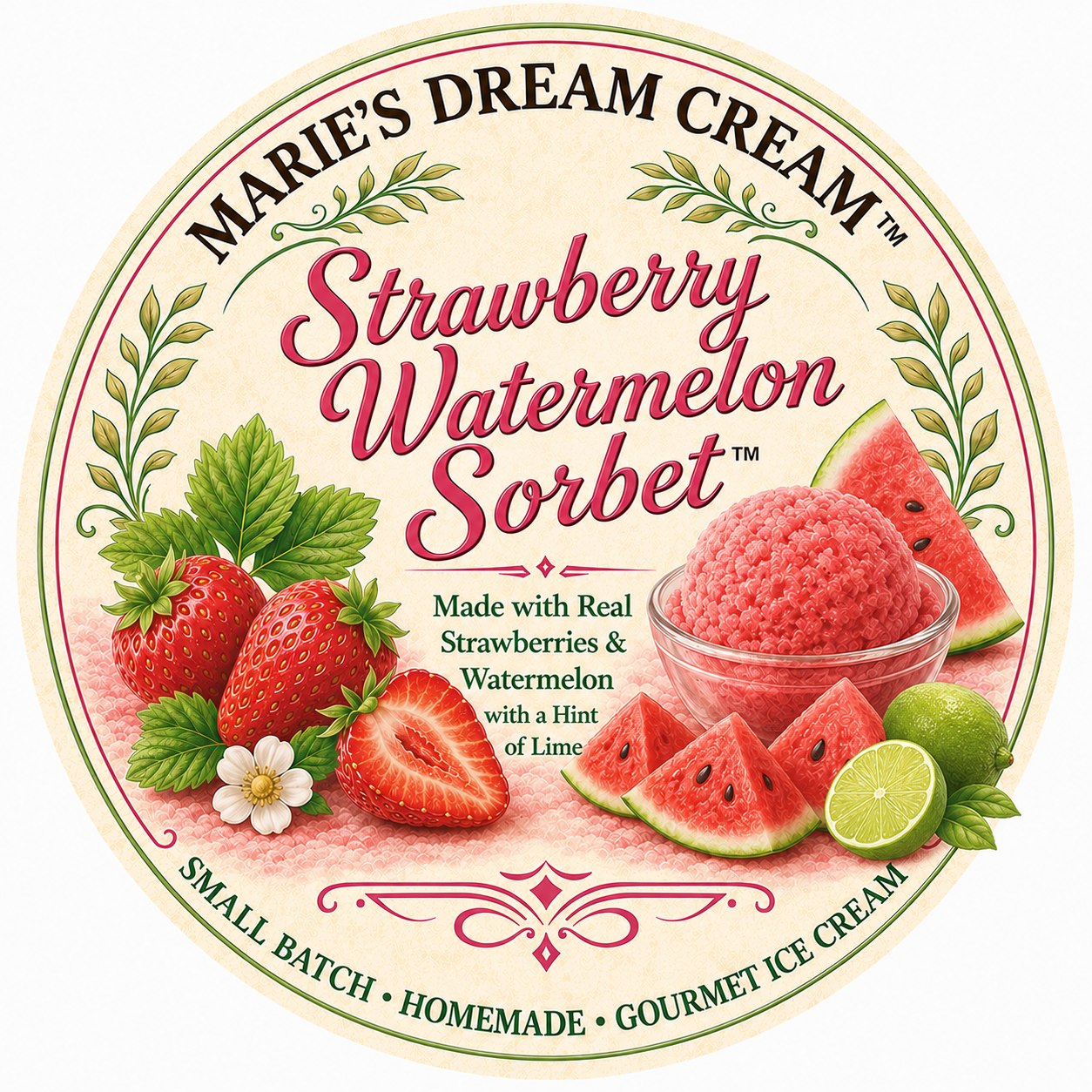 Strawberry Watermelon Sorbet